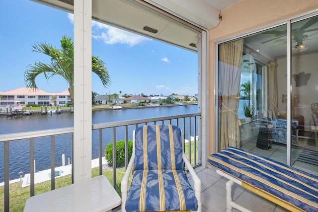 balcony with a water view