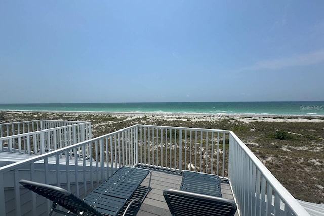 deck with a water view