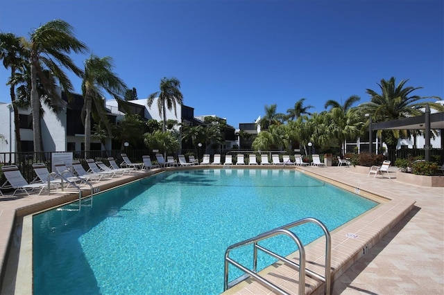 view of pool featuring a patio area