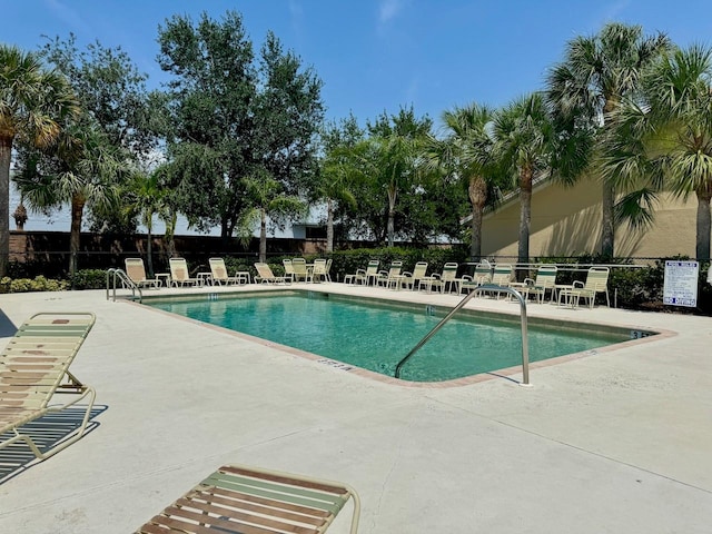 view of pool featuring a patio area