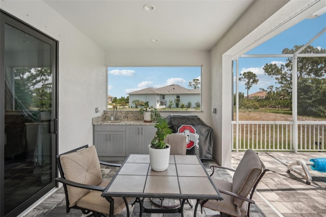 view of sunroom