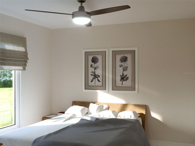 bedroom with ceiling fan