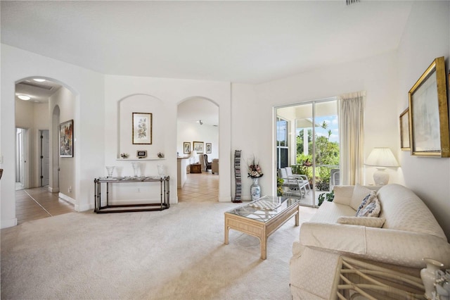 view of carpeted living room