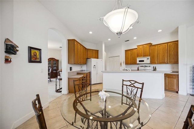 view of tiled dining space