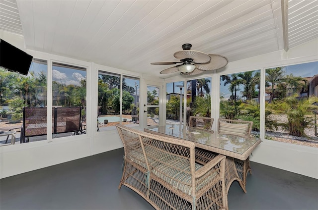 sunroom with a wealth of natural light