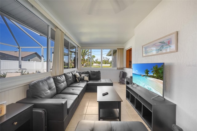 view of tiled living room