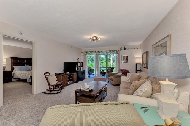 living room featuring carpet flooring