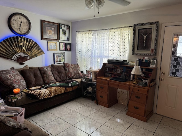 4029 E Sunflower Cir, Labelle, FL 33935 - tiled office space featuring ceiling fan and plenty of natural light