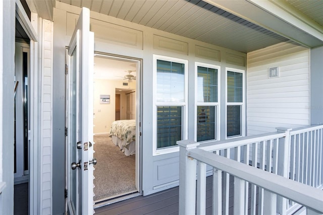 doorway to property featuring french doors