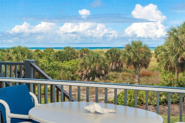 balcony with a water view