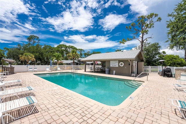 view of pool with a patio area