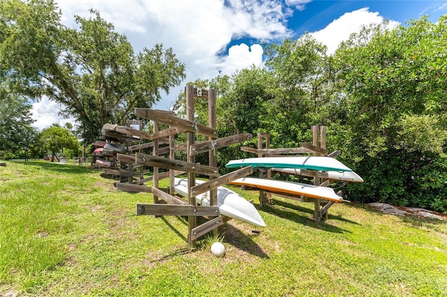 view of play area with a lawn