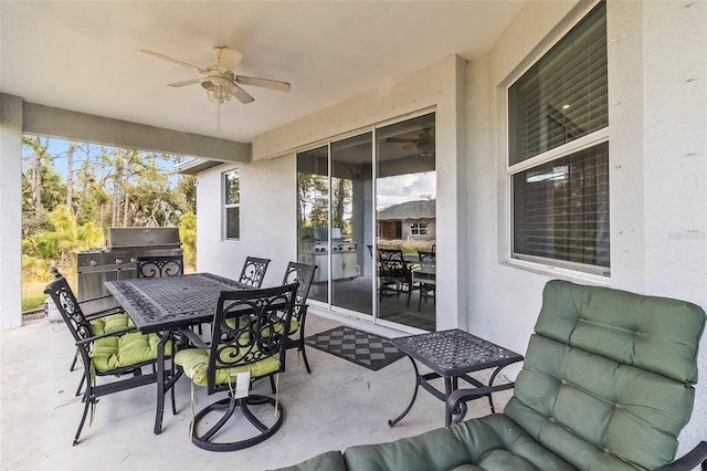 view of patio with ceiling fan