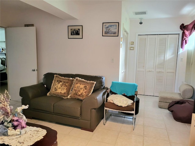 view of tiled living room