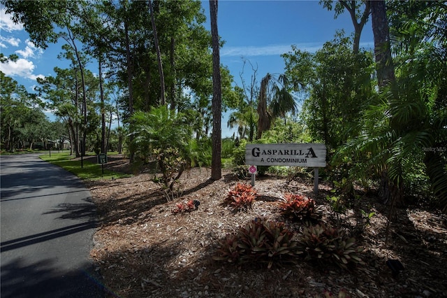 view of community sign