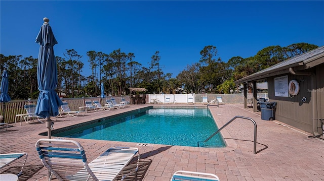 view of pool featuring a patio area