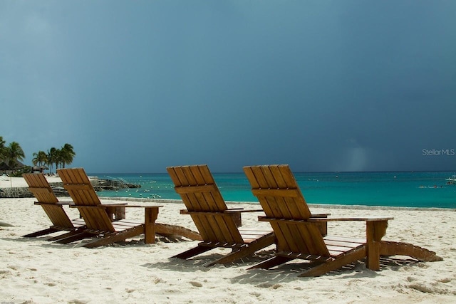 exterior space with a view of the beach