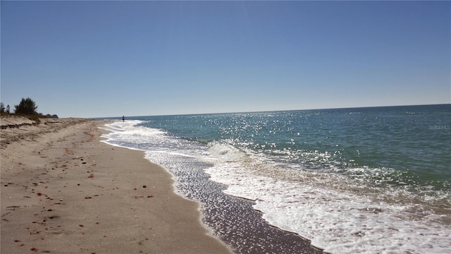 property view of water with a beach view