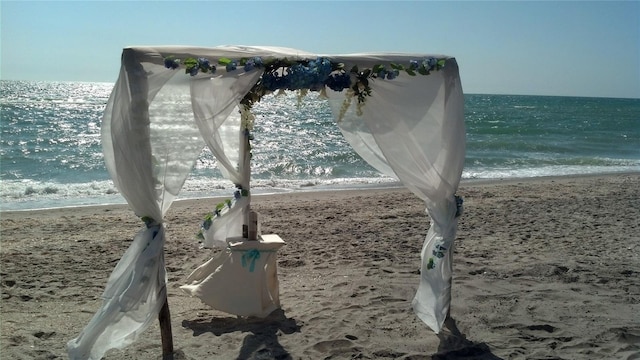 details featuring a view of the beach