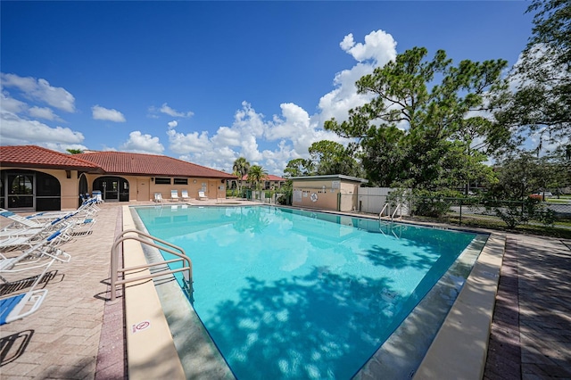 view of pool with a patio area