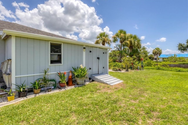 exterior space with a yard