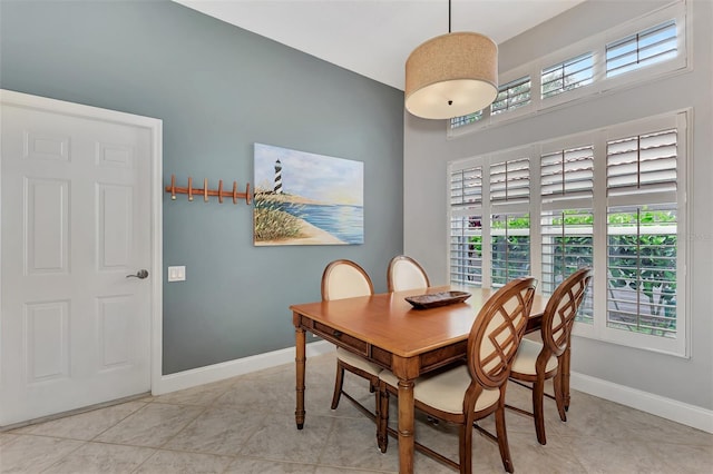 view of tiled dining room