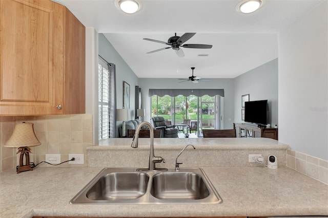 kitchen featuring sink and backsplash