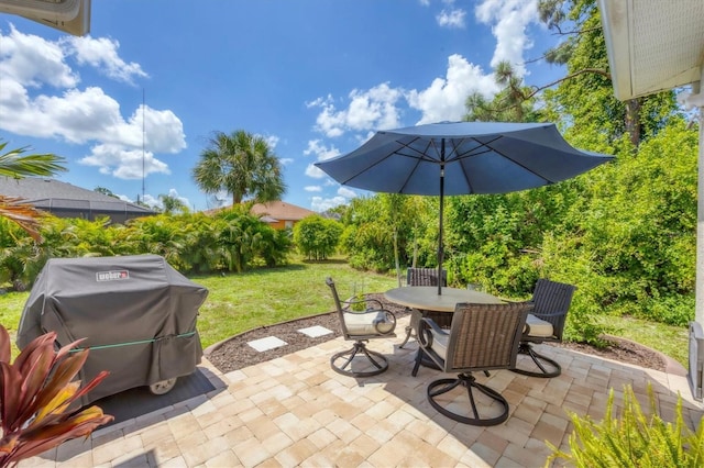 view of patio with area for grilling