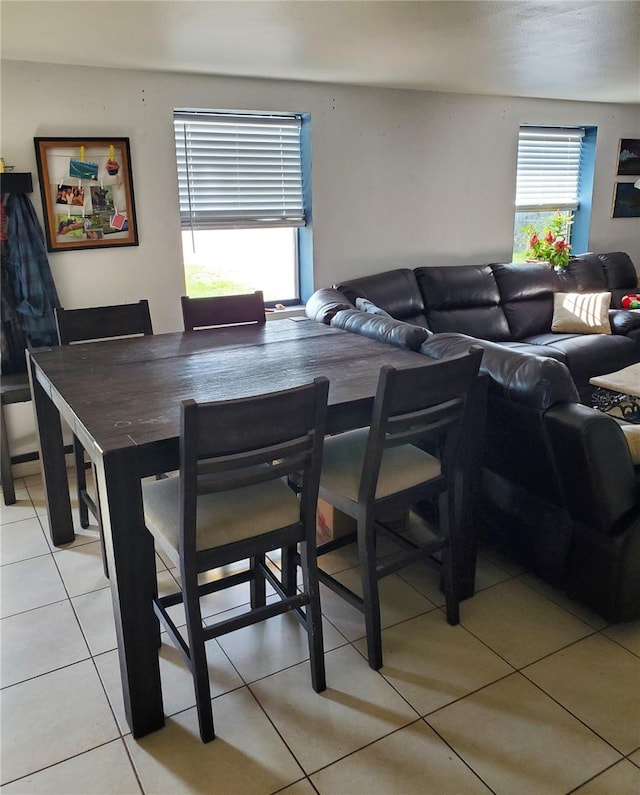 view of tiled dining room