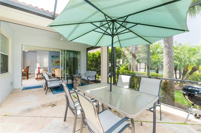 view of patio / terrace with a grill