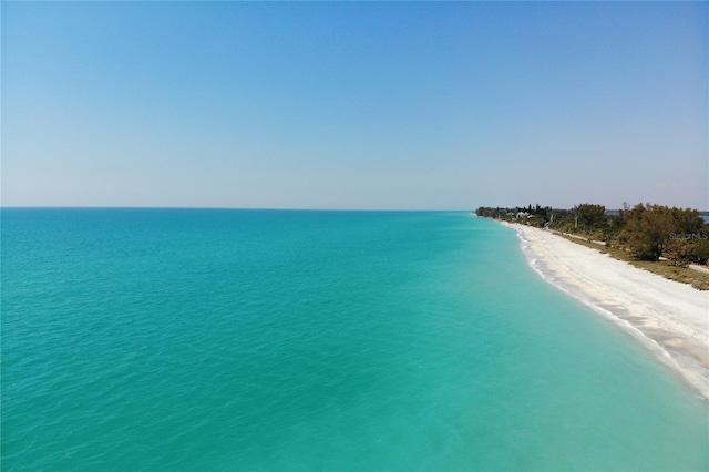 property view of water with a beach view