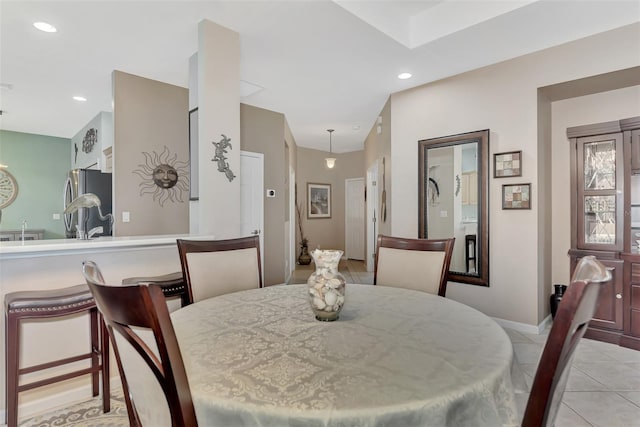 view of tiled dining room