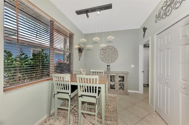 dining room with light tile patterned floors