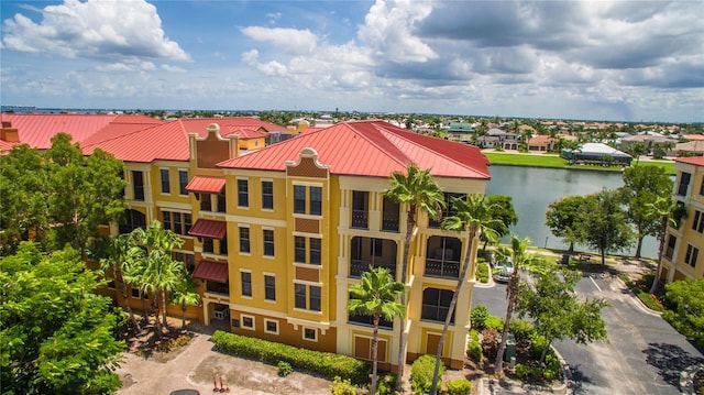 view of property with a water view