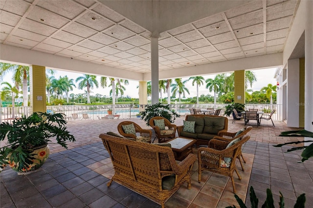 view of patio featuring outdoor lounge area