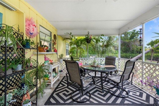 view of sunroom