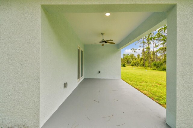 view of patio / terrace with ceiling fan