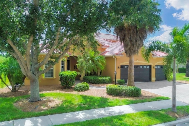 view of front of house with a garage