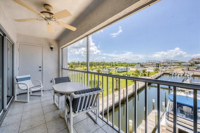 7070 Placida Rd Unit 1221, Placida, FL 33946 - balcony with ceiling fan and a water view