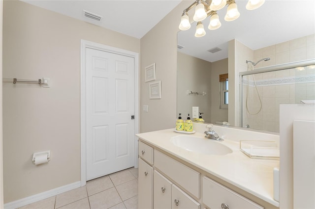 bathroom featuring vanity and tile patterned flooring