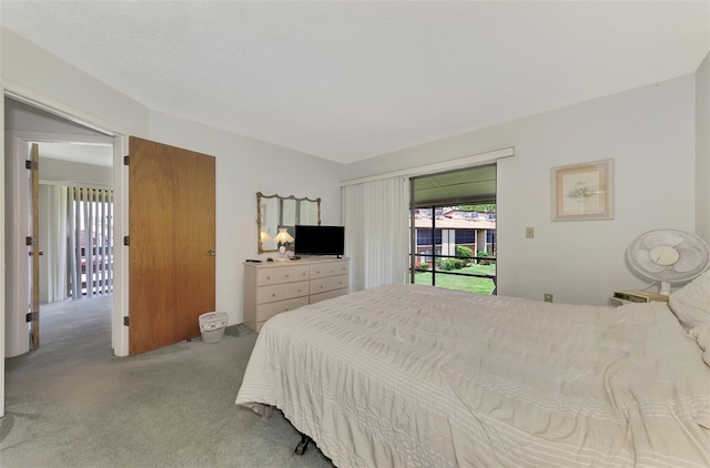 carpeted bedroom featuring access to exterior