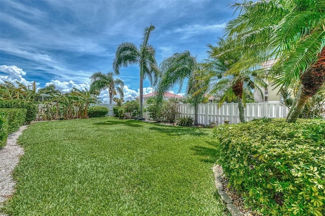 view of yard featuring fence