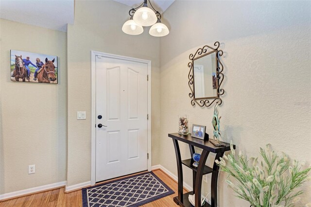 foyer entrance featuring light wood-type flooring