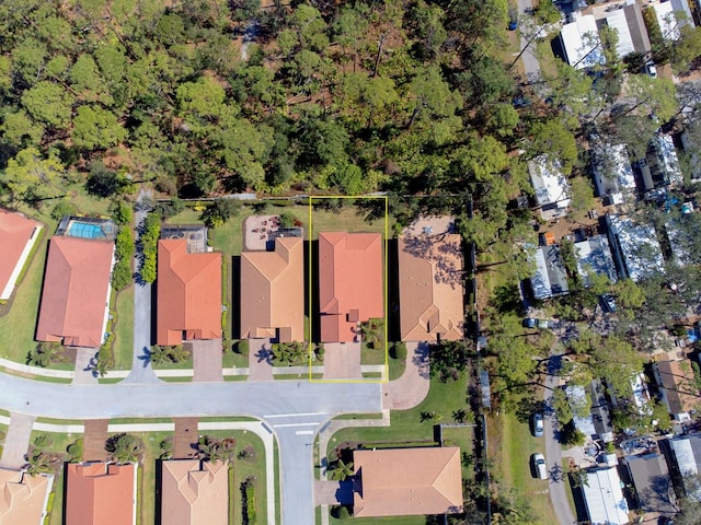 drone / aerial view with a residential view