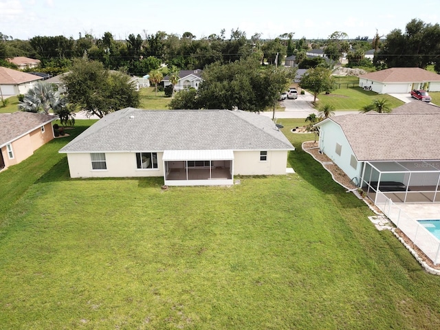 drone / aerial view featuring a residential view