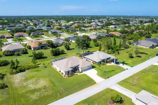 aerial view with a residential view