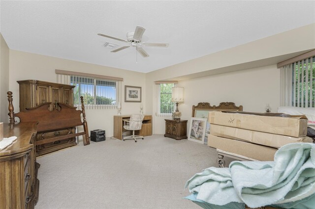 bedroom with carpet and ceiling fan