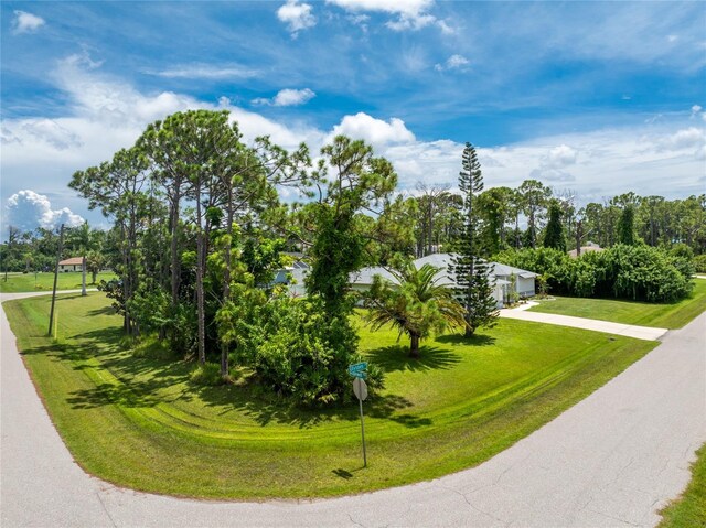 view of home's community with a yard