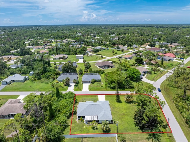 bird's eye view with a residential view