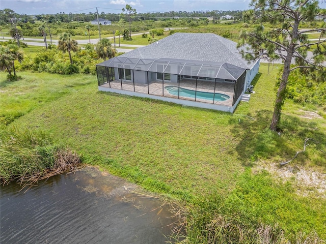 exterior space featuring a water view